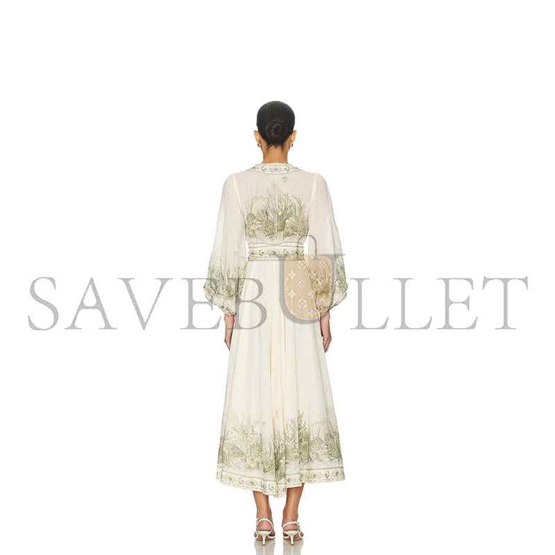 ZIMMERMANN WANDERLUST BELTED PRINTED COTTON-VOILE WRAP MIDI DRESS 46376663162997303 ZIMMERMANN WANDERLUST BELTED PRINTED COTTON-VOILE WRAP MIDI DRESS 46376663162997303